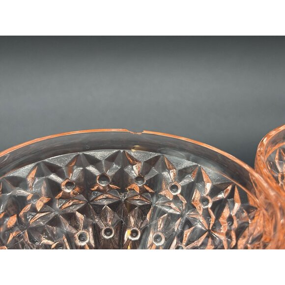 Vintage Jeannette Holiday Buttons & Bows Pink Depression Glass Sherbert Cups - Picture 8 of 9